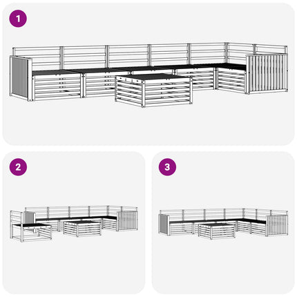 Utomhussoffset 7 pcs Naturfärg