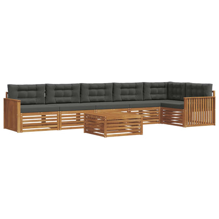 Utomhussoffset med kudde 7 pcs Naturlig och Antracit