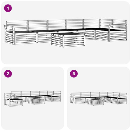 Utomhussoffset 7 pcs Naturfärg