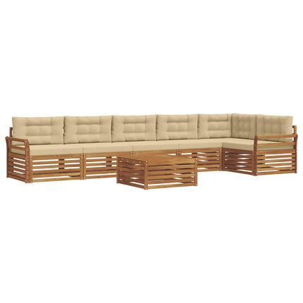 Utomhussoffset med kudde 7 pcs Naturlig och Beige