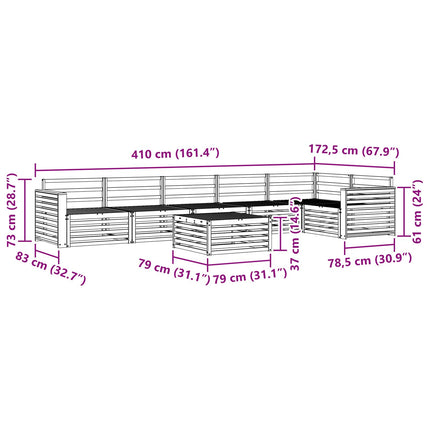 Utomhussoffset 7 pcs Naturfärg