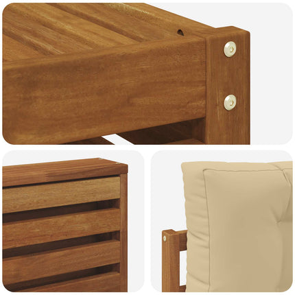 Utomhussoffset med kudde 7 pcs Naturlig och Beige