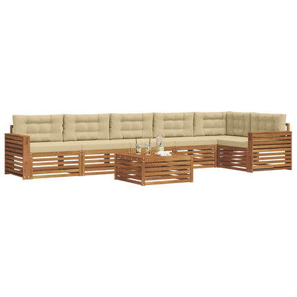Utomhussoffset med kudde 7 pcs Naturlig och Beige
