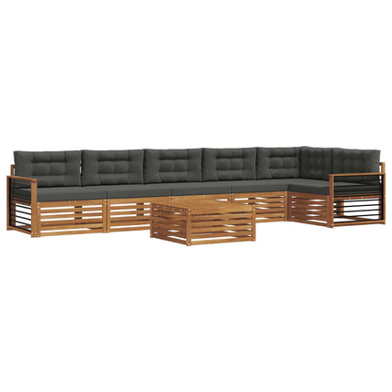 Utomhussoffset med kudde 7 pcs Naturlig och Antracit