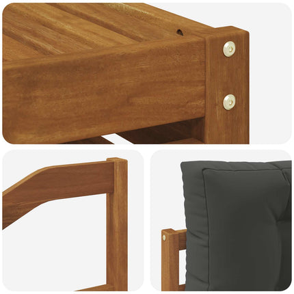 Utomhussoffset med kudde 7 pcs Naturlig och Antracit
