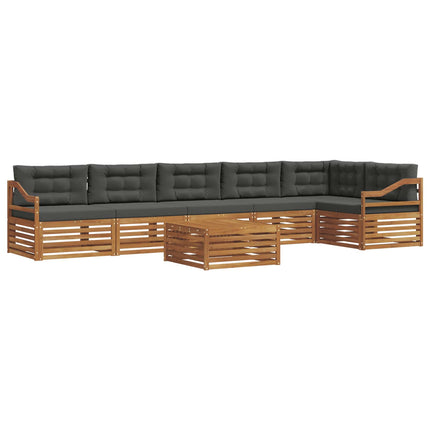 Utomhussoffset med kudde 7 pcs Naturlig och Antracit
