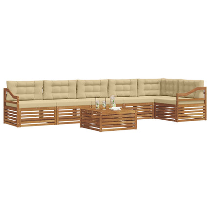 Utomhussoffset med kudde 7 pcs Naturlig och Beige