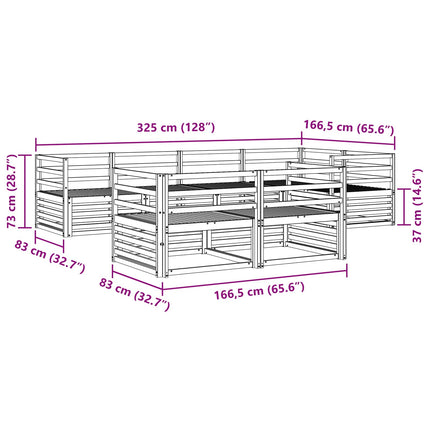 Utomhussoffset 7 pcs Naturfärg Massivt Akaciaträ