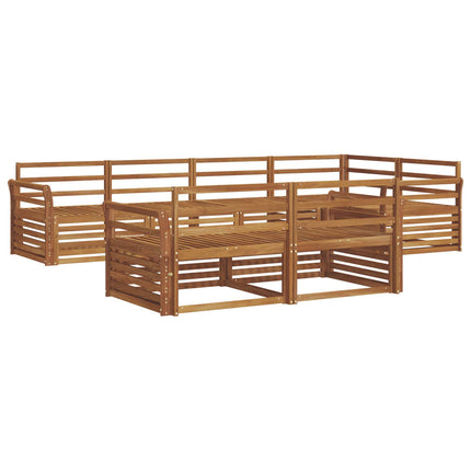 Utomhussoffset 7 pcs Naturfärg Massivt Akaciaträ