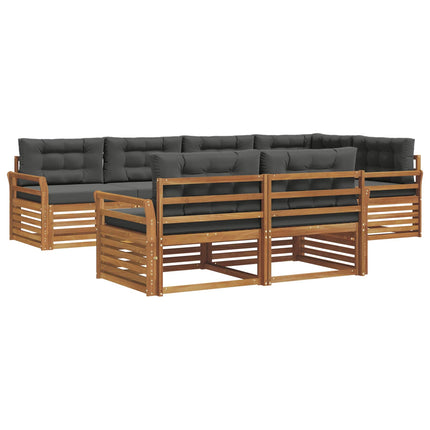 Utomhussoffset med kudde 7 pcs Naturlig och Antracit