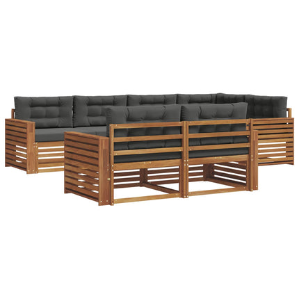 Utomhussoffset med kudde 7 pcs Naturlig och Antracit