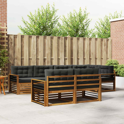 Utomhussoffset med kudde 7 pcs Naturlig och Antracit