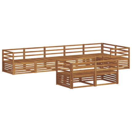 Utomhussoffset 8 pcs Naturfärg Massivt Akaciaträ