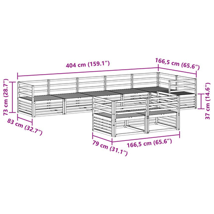 Utomhussoffset 8 pcs Naturfärg Massivt Akaciaträ