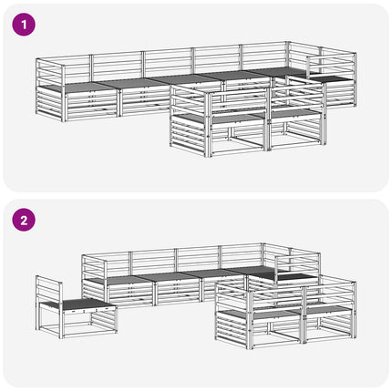 Utomhussoffset 8 pcs Naturfärg Massivt Akaciaträ