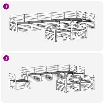 Utomhussoffset 8 pcs Naturfärg Massivt Akaciaträ
