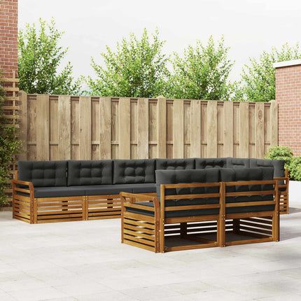 Utomhussoffset med kudde 8 pcs Naturlig och Antracit