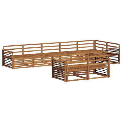 Utomhussoffset 8 pcs Naturfärg Massivt Akaciaträ