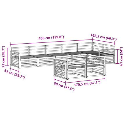 Utomhussoffset 8 pcs Naturfärg Massivt Akaciaträ