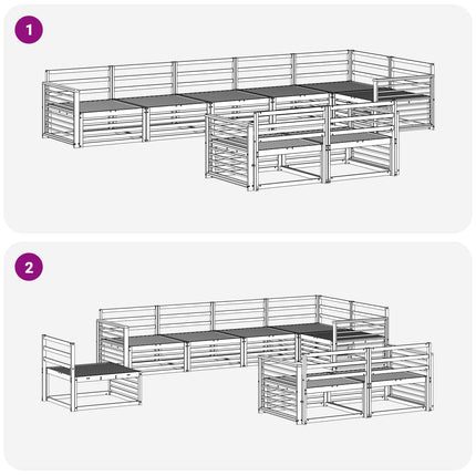 Utomhussoffset 8 pcs Naturfärg Massivt Akaciaträ
