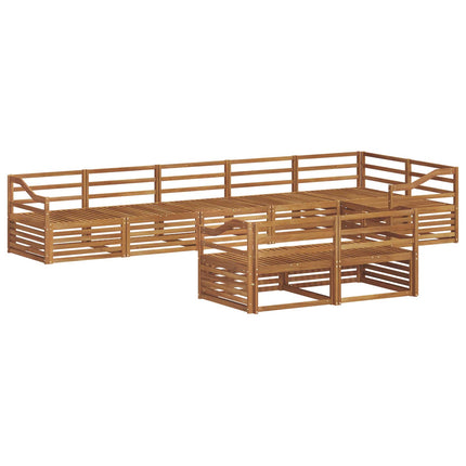 Utomhussoffset 8 pcs Naturfärg Massivt Akaciaträ