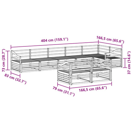 Utomhussoffset 8 pcs Naturfärg Massivt Akaciaträ