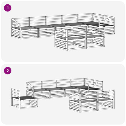 Utomhussoffset 8 pcs Naturfärg Massivt Akaciaträ