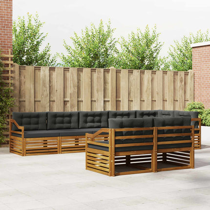Utomhussoffset med kudde 8 pcs Naturlig och Antracit