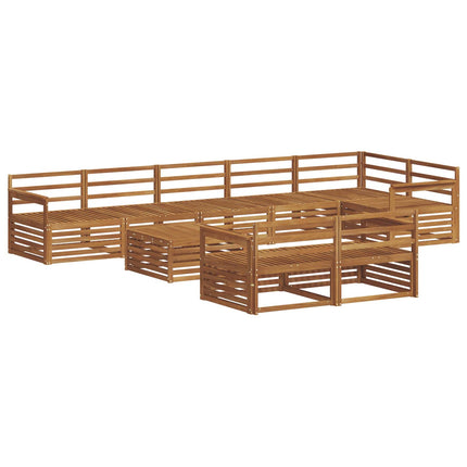 Utomhussoffset 9 pcs Naturfärg Massivt Akaciaträ