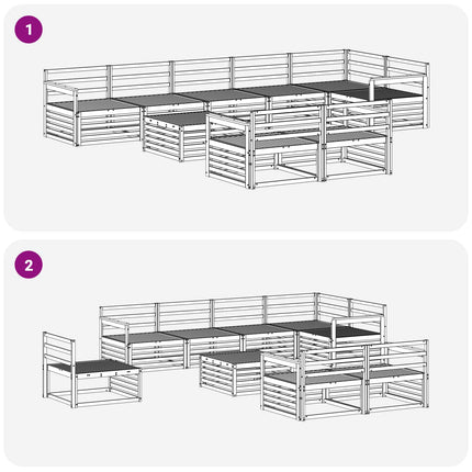 Utomhussoffset 9 pcs Naturfärg Massivt Akaciaträ