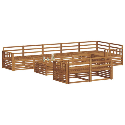 Utomhussoffset 9 pcs Naturfärg Massivt Akaciaträ