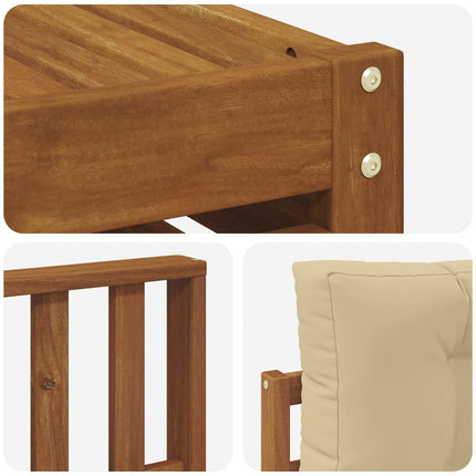 Utomhussoffset med kudde 9 pcs Naturlig och Beige