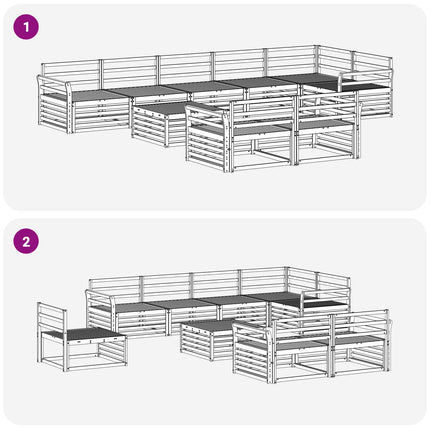 Utomhussoffset 9 pcs Naturfärg Massivt Akaciaträ