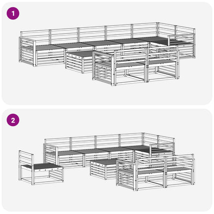 Utomhussoffset 9 pcs Naturfärg Massivt Akaciaträ