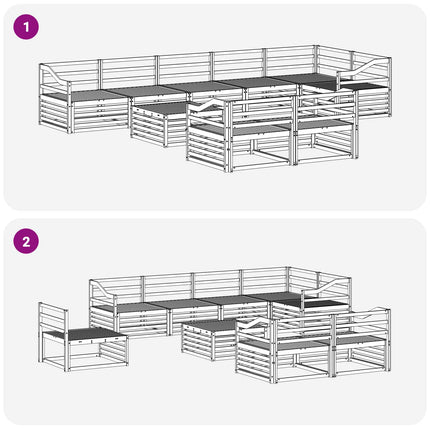 Utomhussoffset 9 pcs Naturfärg Massivt Akaciaträ