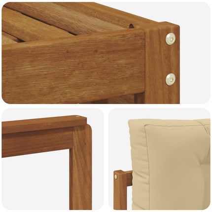 Utomhussoffset med kudde 6 pcs Naturlig och Beige