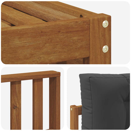 Utomhussoffset med kudde 6 pcs Naturlig och Antracit