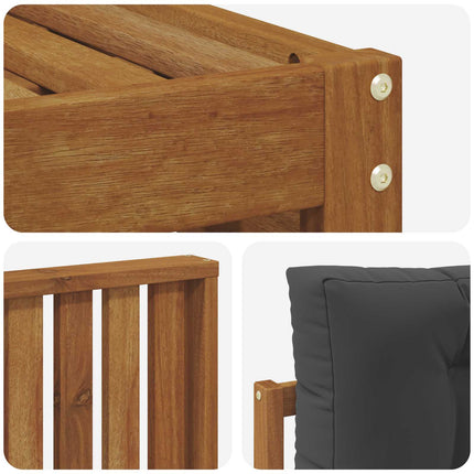 Utomhussoffset med kudde 6 pcs Naturlig och Antracit