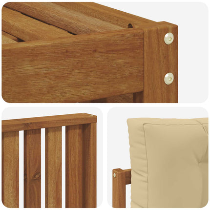 Utomhussoffset med kudde 6 pcs Naturlig och Beige