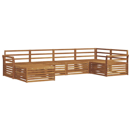 Utomhussoffset 6 pcs Naturfärg Massivt Akaciaträ