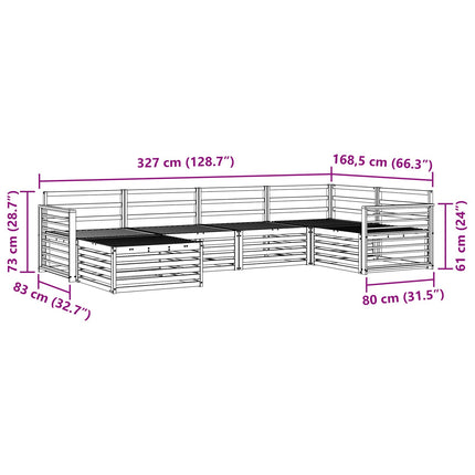 Utomhussoffset 6 st Naturfärg