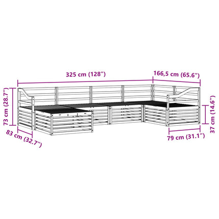 Utomhussoffset 6 pcs Naturfärg