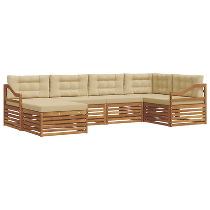 Utomhussoffset 6 st Naturlig och Beige