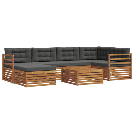 Utomhussoffset med kudde 7 pcs Naturlig och Antracit
