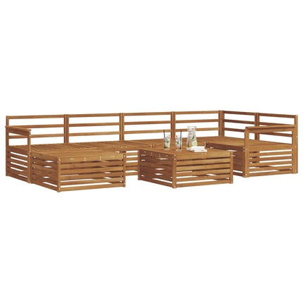 Utomhussoffset 7 pcs Naturfärg Massivt Akaciaträ