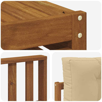 Utomhussoffset med kudde 7 pcs Naturlig och Beige