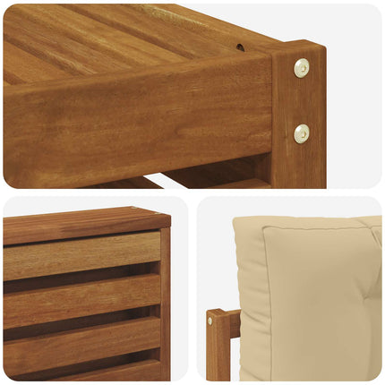 Utomhussoffset med kudde 7 pcs Naturlig och Beige
