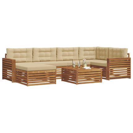 Utomhussoffset med kudde 7 pcs Naturlig och Beige