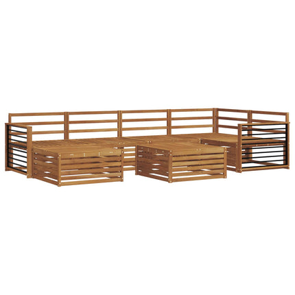 Utomhussoffset 7 pcs Naturfärg Massivt Akaciaträ