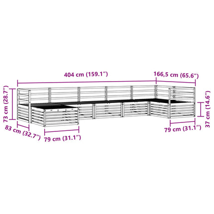 Utomhussoffset 7 pcs Naturfärg